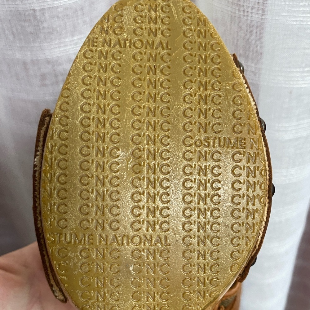 CNC Costume National Wood & Leather Platform Clog Sandal Size 41 Vintage - Picture 10 of 15